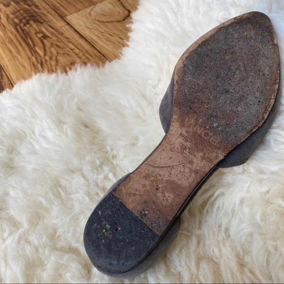 Vince Nina D'Orsay Grey Suede Flats Size 6 - Picture 8 of 8
